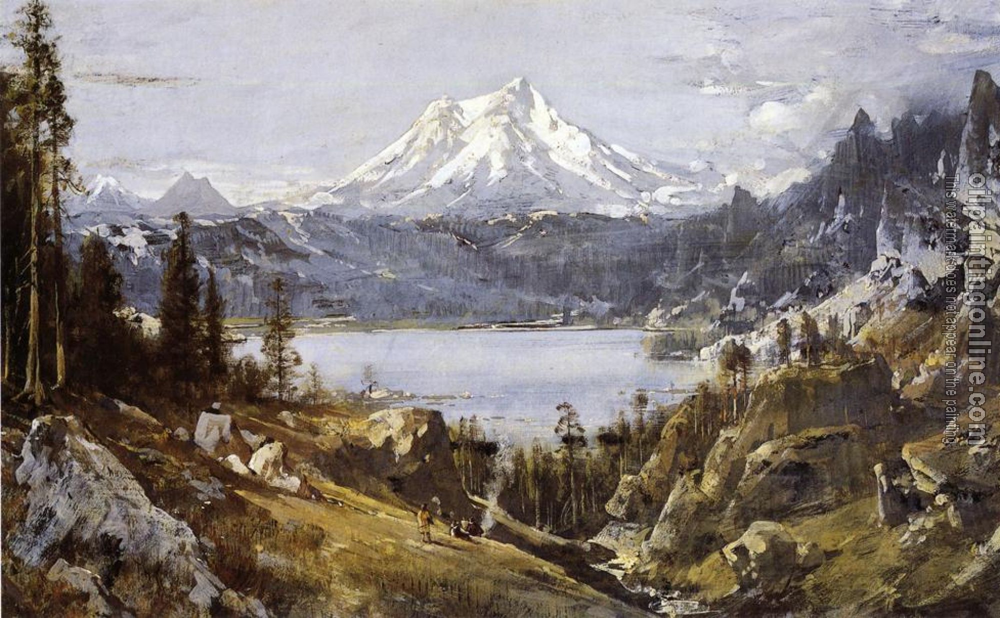 Thomas Hill - Mount Shasta from Castle Lake